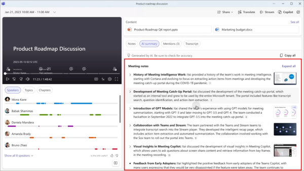 Screenshot showing Microsoft Teams and Microsoft 365 Copilot update features from July 2025.