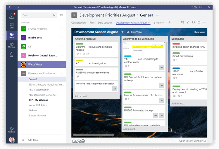 feature - a screenshot of a managed and controlled Microsoft Teams channel in Office 365