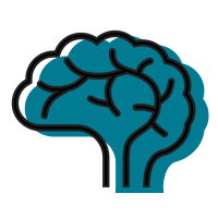 Brain teal shadow
