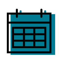 Calendar teal shadow