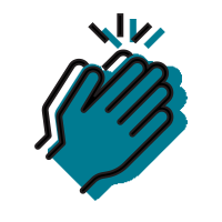 Clap teal shadow