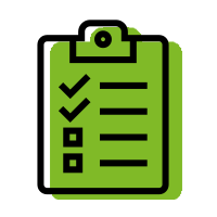 Clipboard check marks green shadow v2