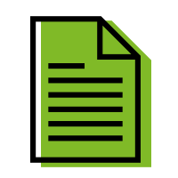 Document black with green shadow