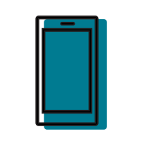 Mobile Phone teal shadow