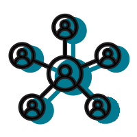Network teal shadow