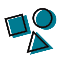 Shapes teal shadow
