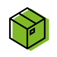 Storage box green shadow black outline