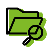 black Folder search green shadow