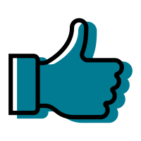 thumbs up teal shadow