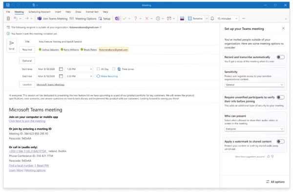 Screenshot showing Microsoft Outlook and Microsoft 365 update features from July 2025.